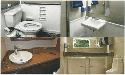 INSIDE THE TRAILERS - CLEAN COMFORTABLE RESTROOMS
